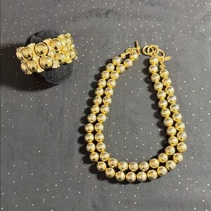 Luxe Gold and Silver Beaded Necklace Set